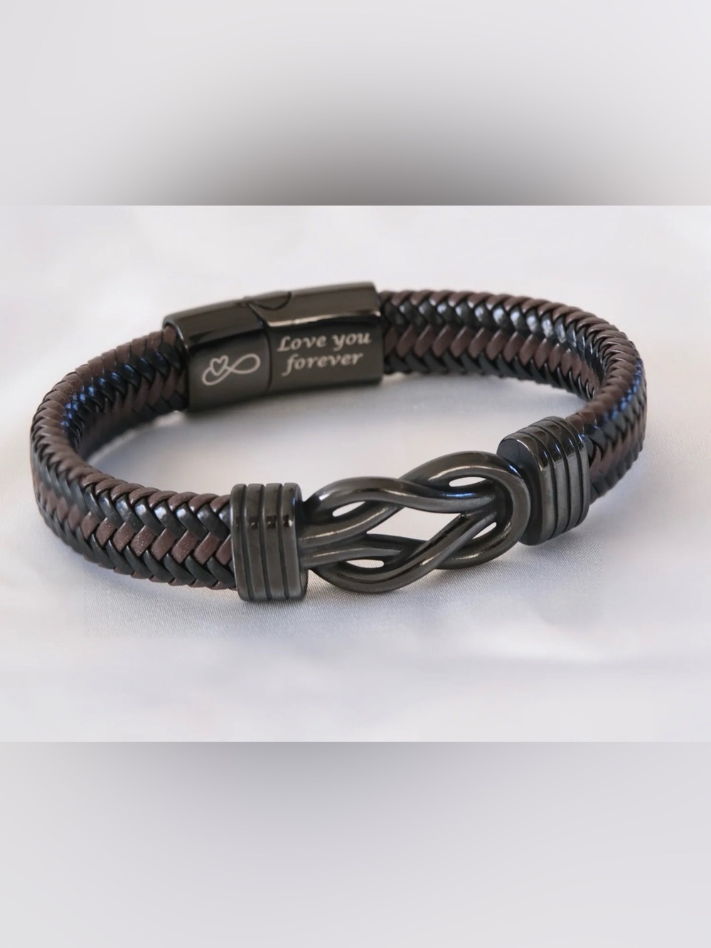 Btysun Fathers Day Braided Leather Bracelet NIB